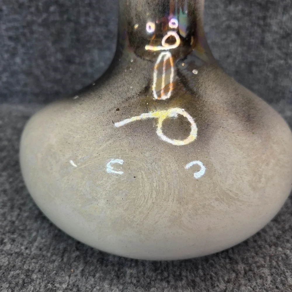 Vintage Royal Haeger Large Vase Lava Glaze Metallic White #R1752 MCM 1950s 16.5
